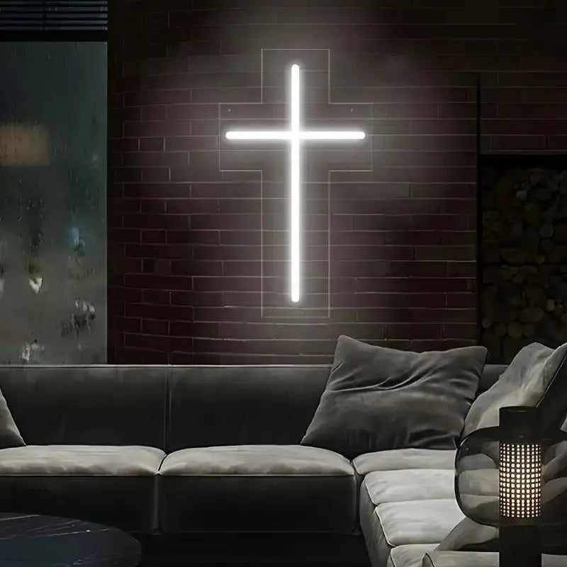 Neon Cross Sign