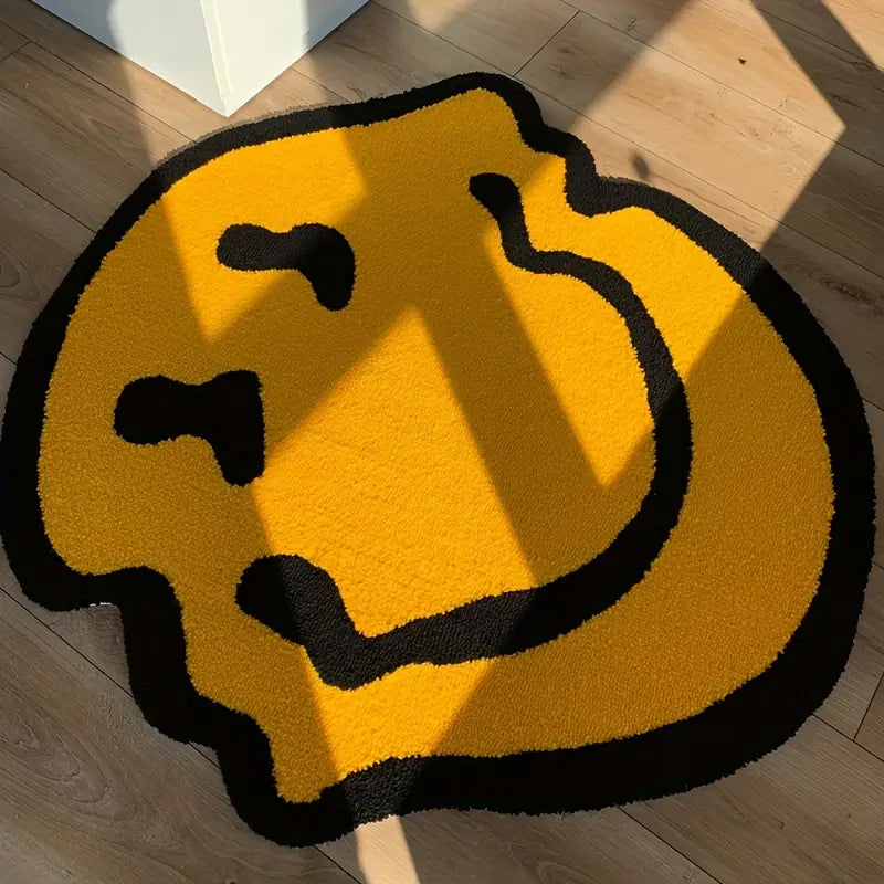 Shaggy Smile Face Rug