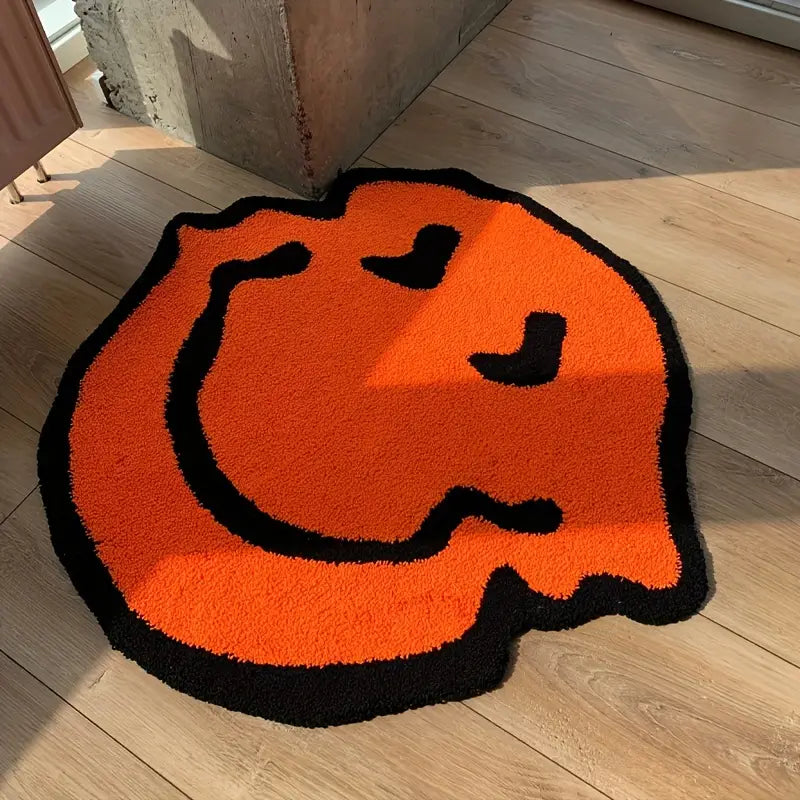 Shaggy Smile Face Rug