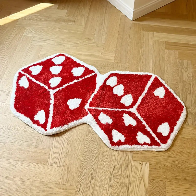 Red Dice Shaped Rug