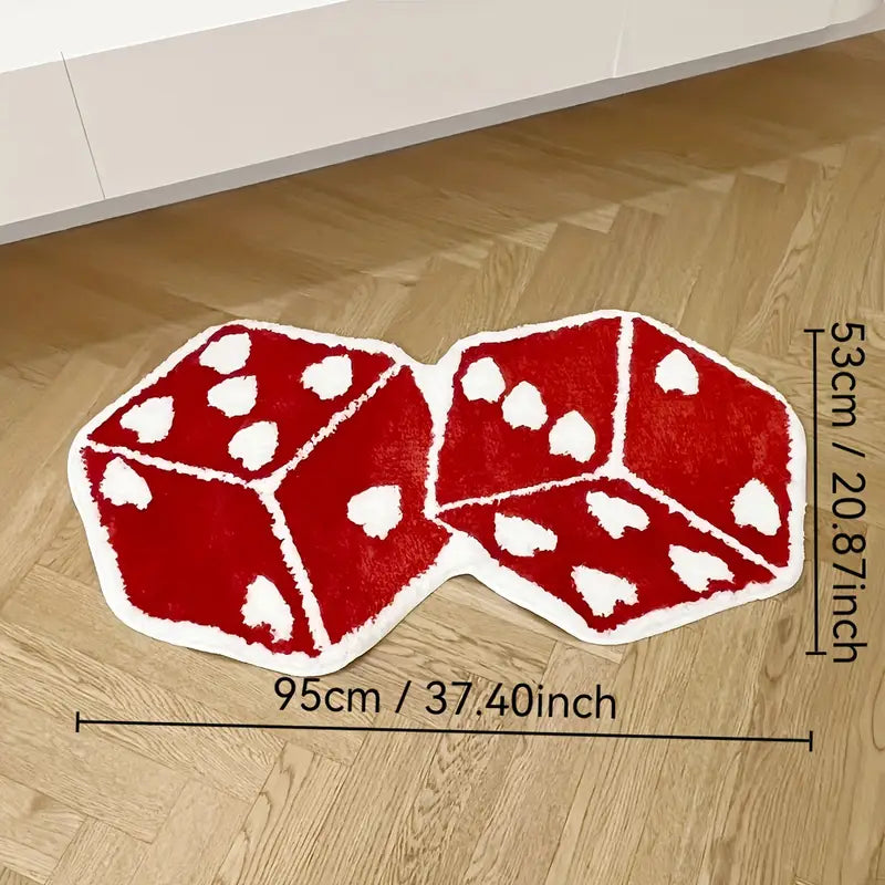 Red Dice Shaped Rug